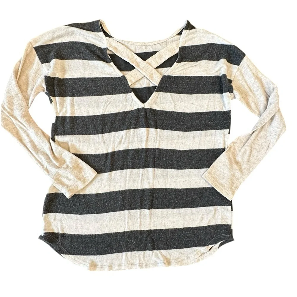 Promesa Striped Cross Back Sweater